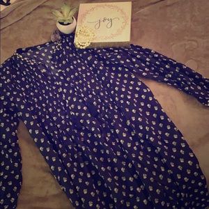 Cute print navy dress